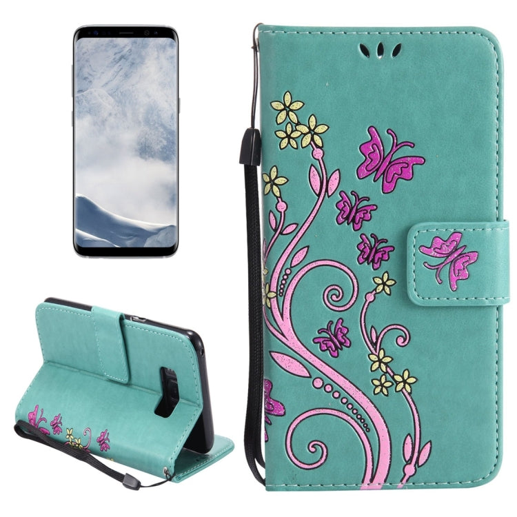 For Galaxy S8 Painted Butterfly Pattern Horizontal Flip Leather Case with Holder & Card Slots & Wallet & Lanyard