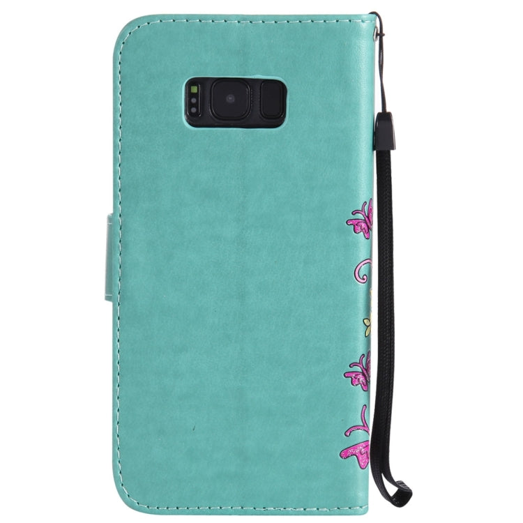For Galaxy S8 Painted Butterfly Pattern Horizontal Flip Leather Case with Holder & Card Slots & Wallet & Lanyard