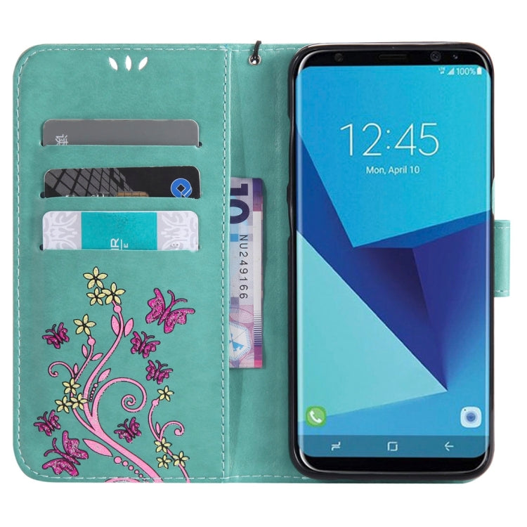 For Galaxy S8 Painted Butterfly Pattern Horizontal Flip Leather Case with Holder & Card Slots & Wallet & Lanyard