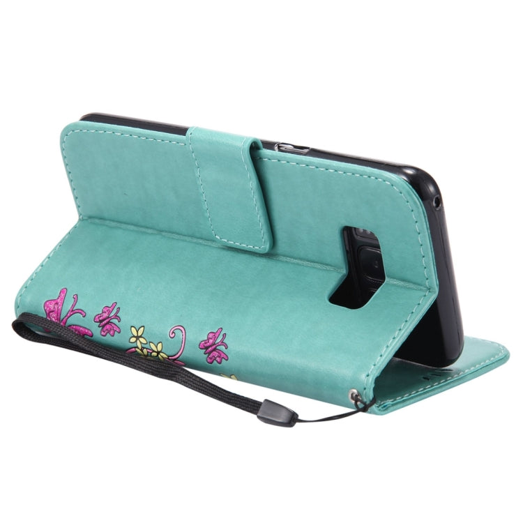 For Galaxy S8 Painted Butterfly Pattern Horizontal Flip Leather Case with Holder & Card Slots & Wallet & Lanyard