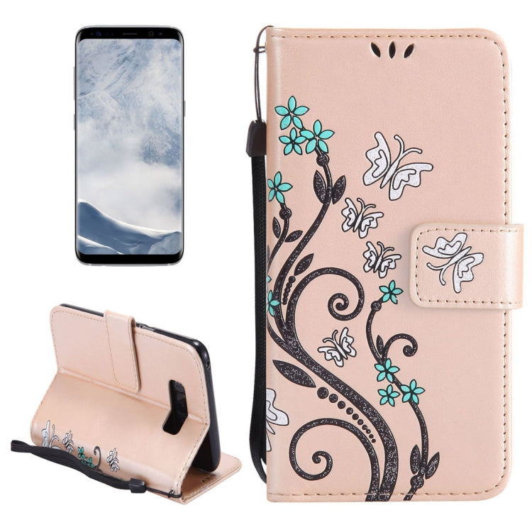 For Galaxy S8 Painted Butterfly Pattern Horizontal Flip Leather Case with Holder & Card Slots & Wallet & Lanyard