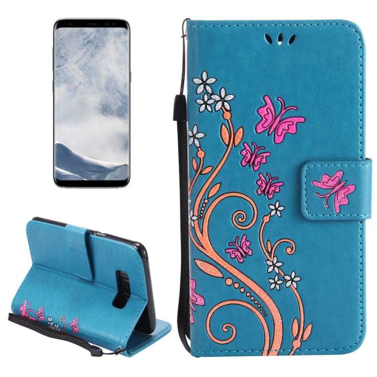 For Galaxy S8 Painted Butterfly Pattern Horizontal Flip Leather Case with Holder & Card Slots & Wallet & Lanyard