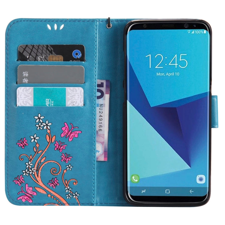 For Galaxy S8 Painted Butterfly Pattern Horizontal Flip Leather Case with Holder & Card Slots & Wallet & Lanyard