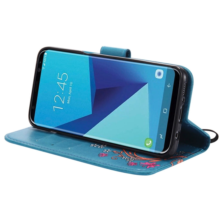 For Galaxy S8 Painted Butterfly Pattern Horizontal Flip Leather Case with Holder & Card Slots & Wallet & Lanyard