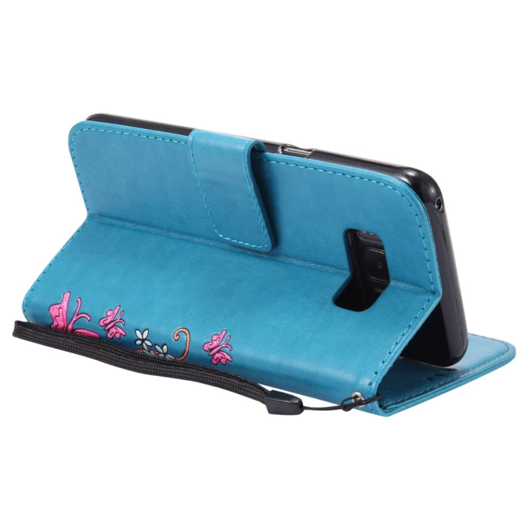 For Galaxy S8 Painted Butterfly Pattern Horizontal Flip Leather Case with Holder & Card Slots & Wallet & Lanyard