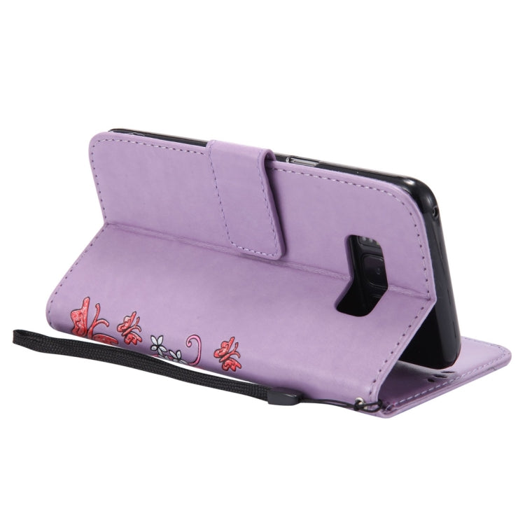 For Galaxy S8 Painted Butterfly Pattern Horizontal Flip Leather Case with Holder & Card Slots & Wallet & Lanyard