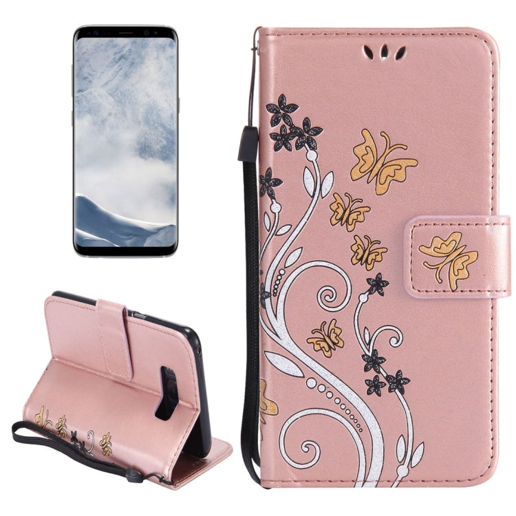 For Galaxy S8 Painted Butterfly Pattern Horizontal Flip Leather Case with Holder & Card Slots & Wallet & Lanyard