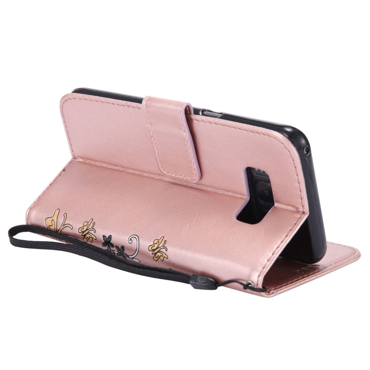 For Galaxy S8 Painted Butterfly Pattern Horizontal Flip Leather Case with Holder & Card Slots & Wallet & Lanyard