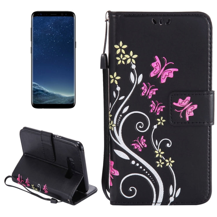 For Galaxy S8 + / G9550 Painted Butterfly Pattern Horizontal Flip Leather Case with Holder & Card Slots & Wallet & Lanyard