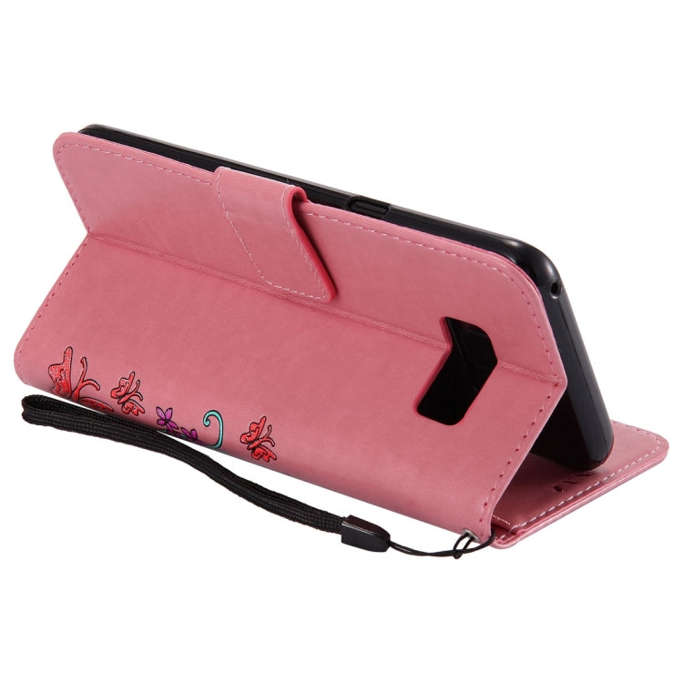 For Galaxy S8 + / G9550 Painted Butterfly Pattern Horizontal Flip Leather Case with Holder & Card Slots & Wallet & Lanyard