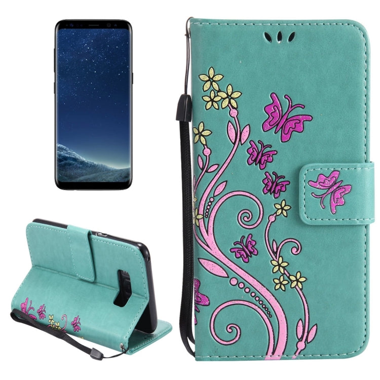 For Galaxy S8 + / G9550 Painted Butterfly Pattern Horizontal Flip Leather Case with Holder & Card Slots & Wallet & Lanyard