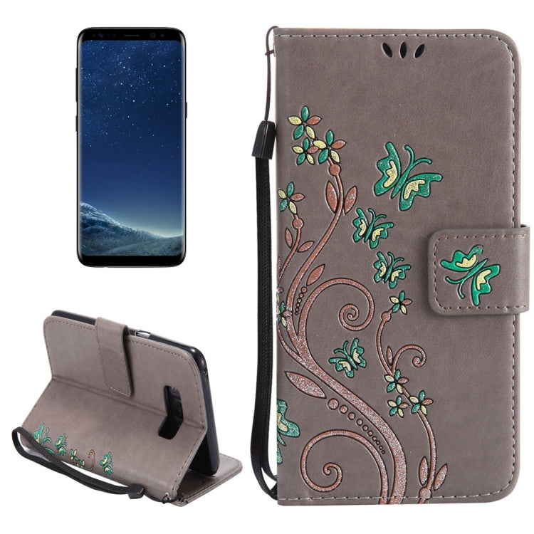 For Galaxy S8 + / G9550 Painted Butterfly Pattern Horizontal Flip Leather Case with Holder & Card Slots & Wallet & Lanyard