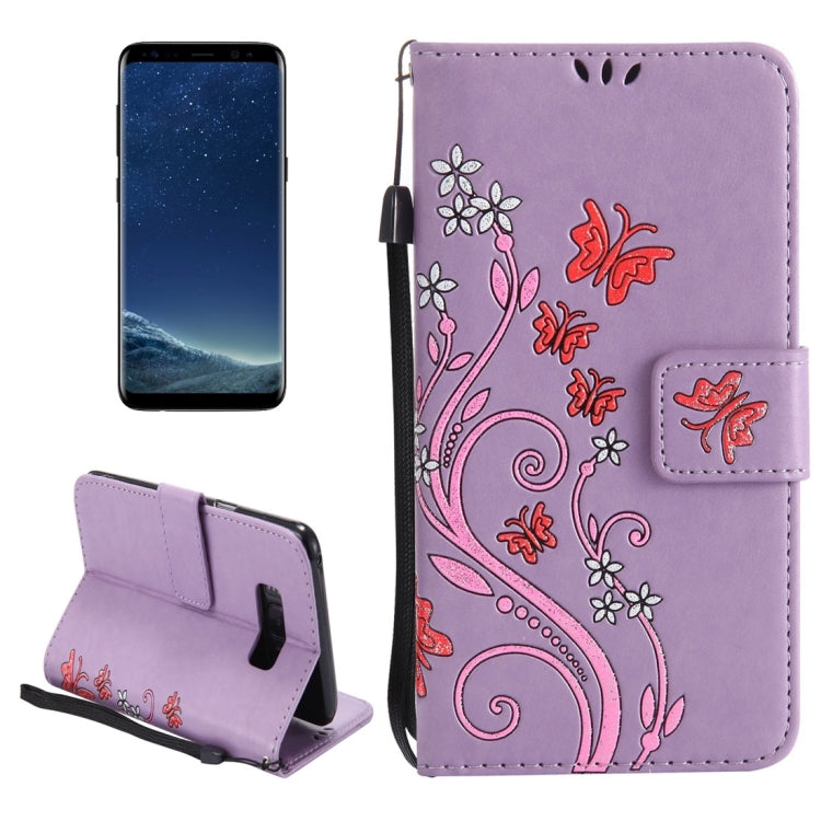 For Galaxy S8 + / G9550 Painted Butterfly Pattern Horizontal Flip Leather Case with Holder & Card Slots & Wallet & Lanyard