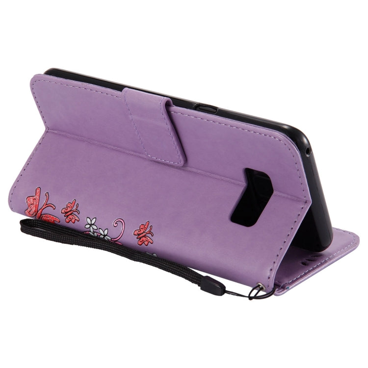 For Galaxy S8 + / G9550 Painted Butterfly Pattern Horizontal Flip Leather Case with Holder & Card Slots & Wallet & Lanyard