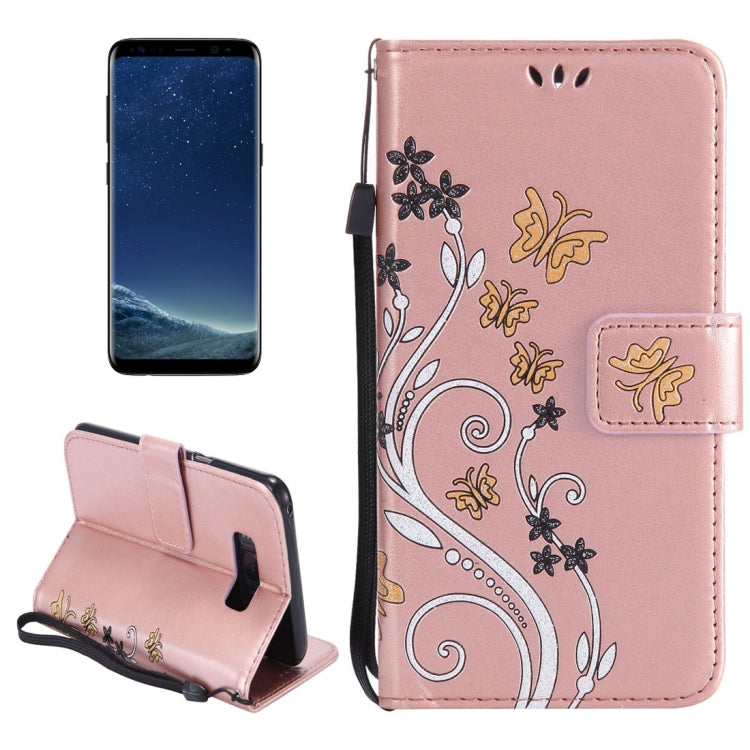 For Galaxy S8 + / G9550 Painted Butterfly Pattern Horizontal Flip Leather Case with Holder & Card Slots & Wallet & Lanyard