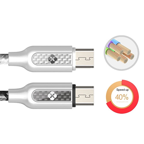TOTUDESIGN 1m 2.4A Zinc Alloy Carbon Fiber Micro USB to USB Data Sync Quick Charger Cable, For Galaxy S7 & S7 Edge / LG G4 / Huawei P8 / Xiaomi Mi4 and other Smartphones