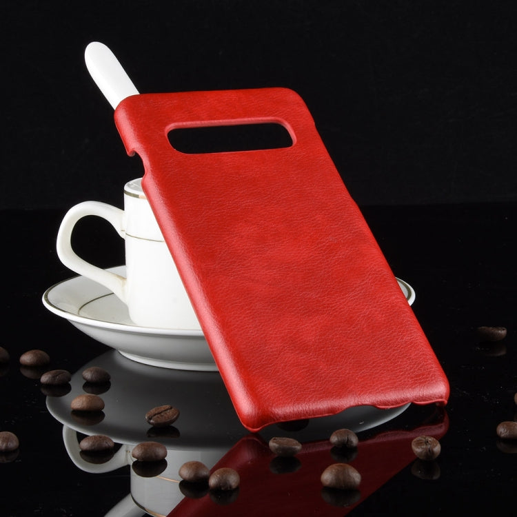 Shockproof Litchi Texture PC + PU Case for Galaxy S10