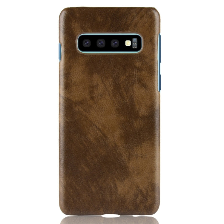 Shockproof Litchi Texture PC + PU Case for Galaxy S10