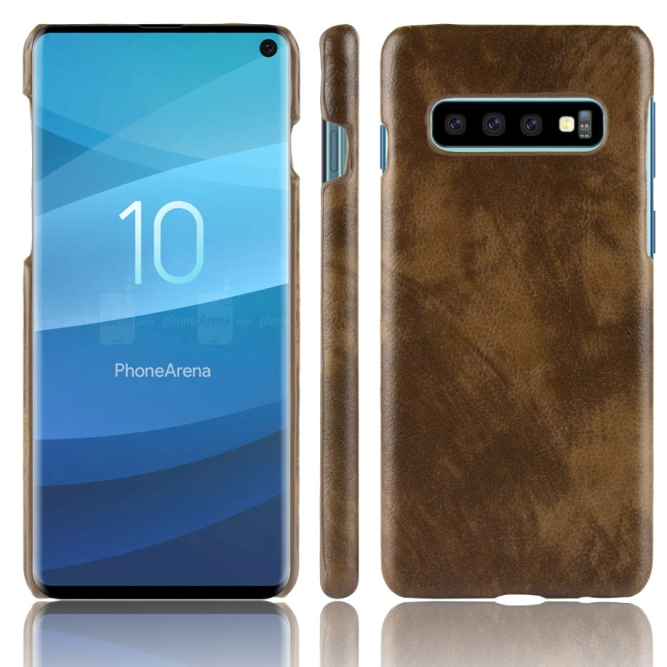 Shockproof Litchi Texture PC + PU Case for Galaxy S10