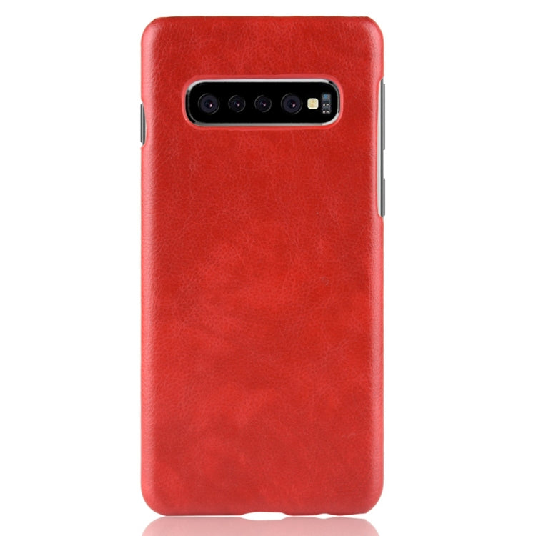 Shockproof Litchi Texture PC + PU Case for Galaxy S10+