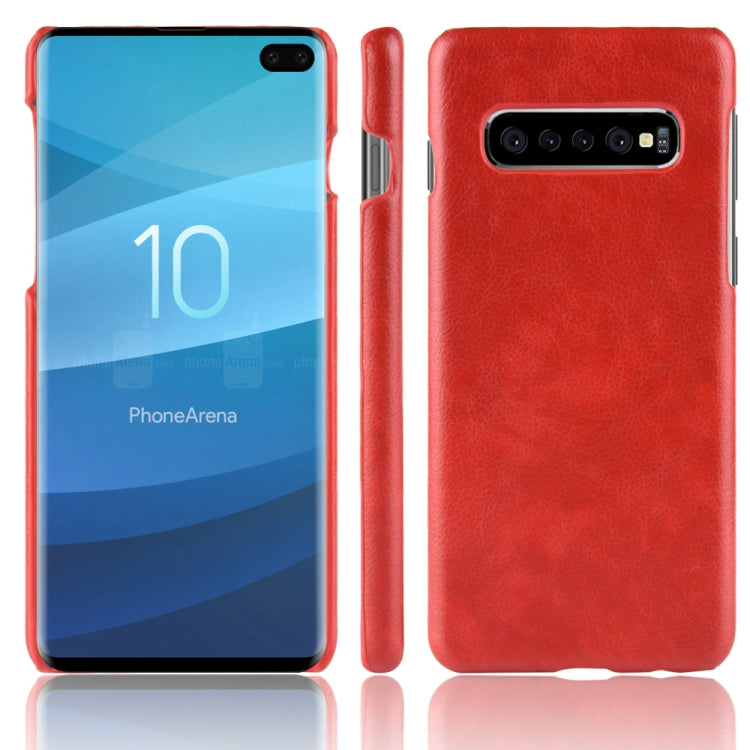 Shockproof Litchi Texture PC + PU Case for Galaxy S10+