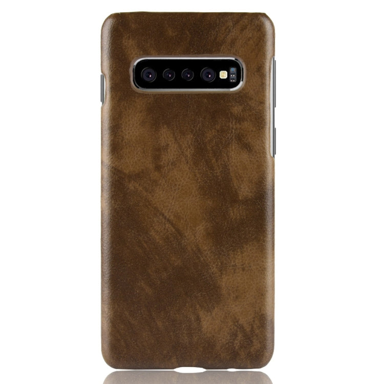 Shockproof Litchi Texture PC + PU Case for Galaxy S10+