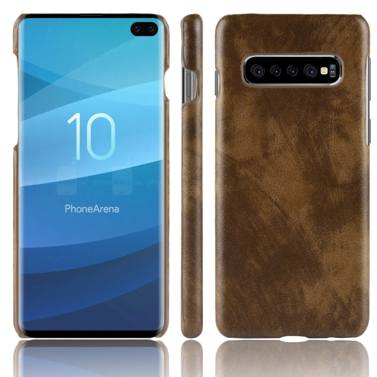 Shockproof Litchi Texture PC + PU Case for Galaxy S10+