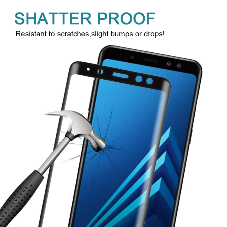 For Galaxy A8+ (2018) 3D Curved Edge 9H Hardness Tempered Glass Screen Protector(Black)