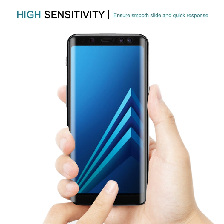 For Galaxy A8+ (2018) 3D Curved Edge 9H Hardness Tempered Glass Screen Protector(Black)