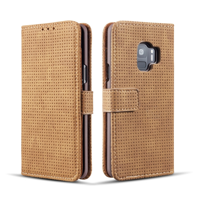 Mesh Breathable Horizontal Flip Leather Case for Galaxy S9, with Card Slot & Holder & Wallet