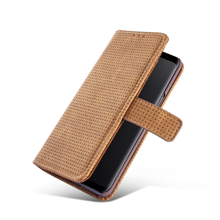 Mesh Breathable Horizontal Flip Leather Case for Galaxy S9, with Card Slot & Holder & Wallet