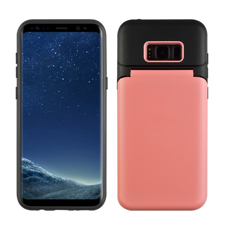 for Galaxy S8 TPU + PC 3 in 1 Protective Case Cover with Holder & Card Slot & Mirror