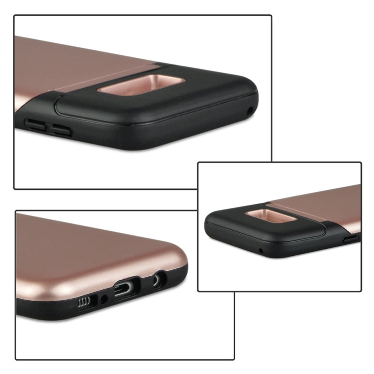 for Galaxy S8 TPU + PC 3 in 1 Protective Case Cover with Holder & Card Slot & Mirror