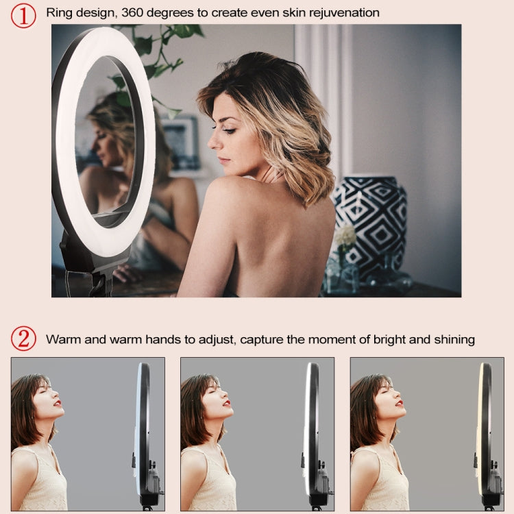 AFI R116 38W 16 inch Dimmable Rotatable LED Ring Photography Self-timer Fill Light with Mobile Phone Clip