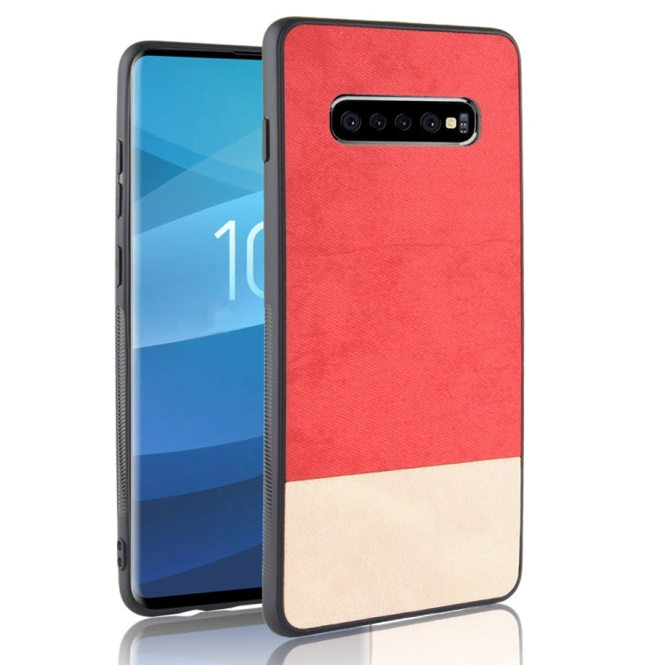 Shockproof Color Matching Denim PC + PU + TPU Case for Galaxy S10+