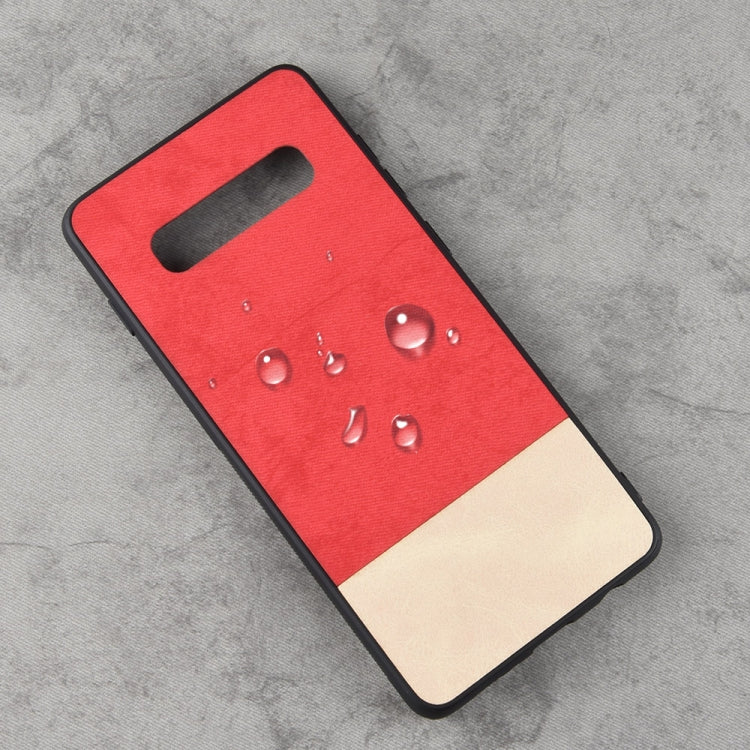 Shockproof Color Matching Denim PC + PU + TPU Case for Galaxy S10+