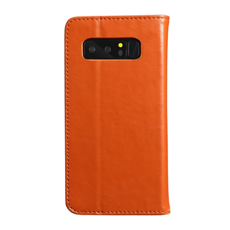 KALAIDENG ROYALE Series for Galaxy Note 8 TPU Magnetic Horizontal Flip Genuine Leather Case with Card Slots & Holder (Brown)