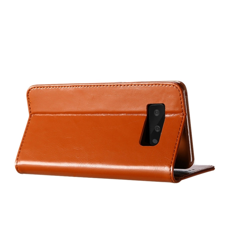 KALAIDENG ROYALE Series for Galaxy Note 8 TPU Magnetic Horizontal Flip Genuine Leather Case with Card Slots & Holder (Brown)