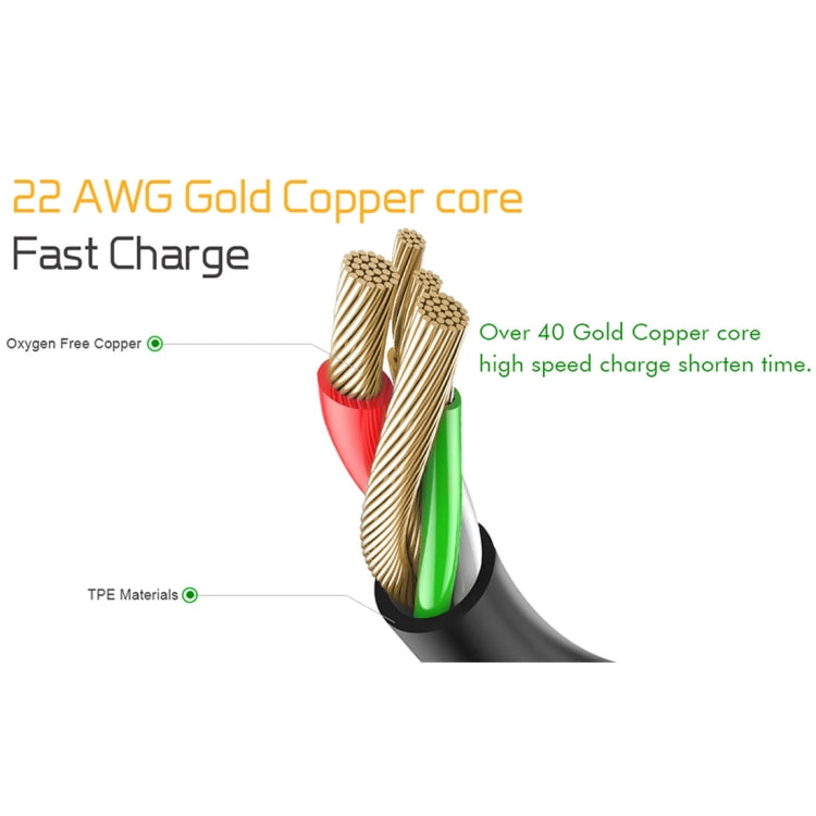 Cagabi T2 1m 2.4A Aviation Aluminum Alloy + TPE USB to USB-C / Type-C Data Sync Fast Charging Cable,