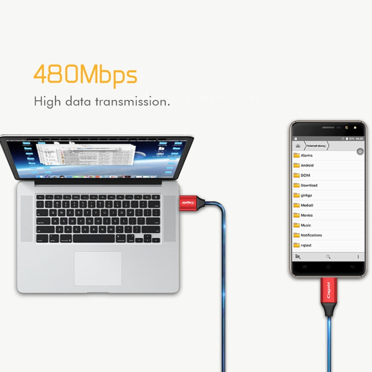Cagabi T2 1m 2.4A Aviation Aluminum Alloy + TPE USB to USB-C / Type-C Data Sync Fast Charging Cable,