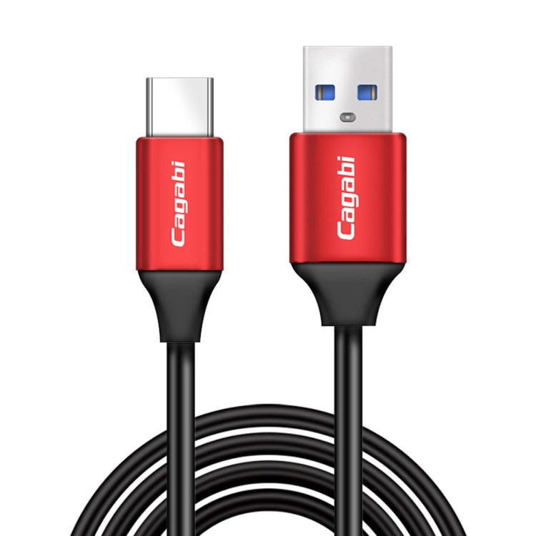 Cagabi T2 1m 2.4A Aviation Aluminum Alloy + TPE USB to USB-C / Type-C Data Sync Fast Charging Cable,