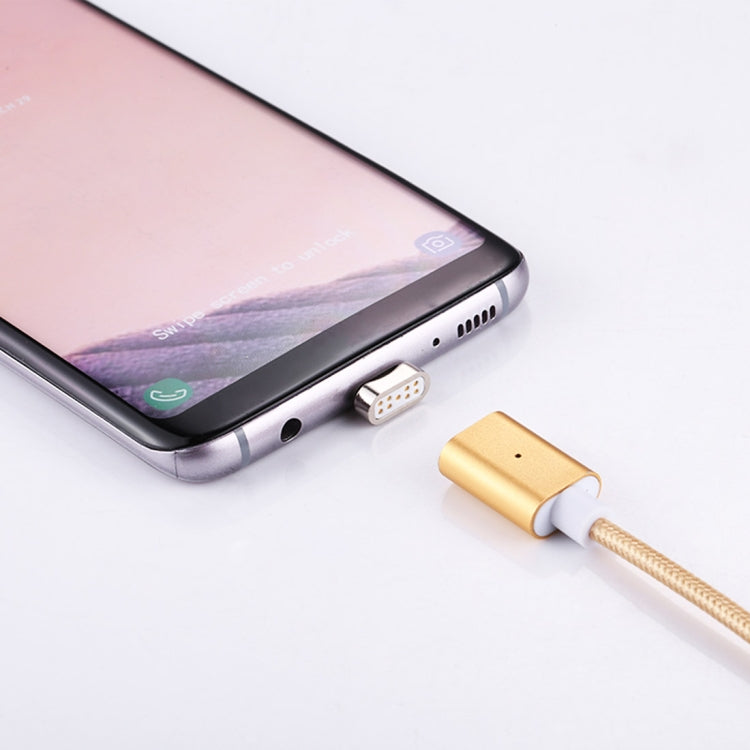 1m Weave Style 2A Magnetic USB-C / Type-C to USB Weave Style Data Sync Charging Cable with LED Indicator