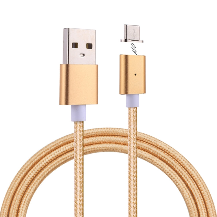 1m Weave Style 2A Magnetic USB-C / Type-C to USB Weave Style Data Sync Charging Cable with LED Indicator