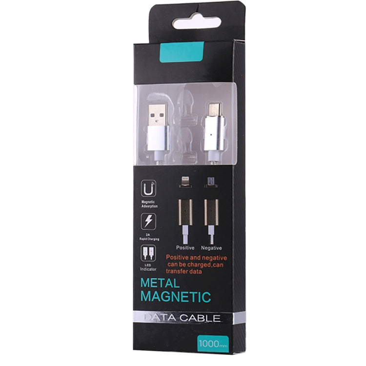 1m Weave Style 2A Magnetic USB-C / Type-C to USB Weave Style Data Sync Charging Cable with LED Indicator