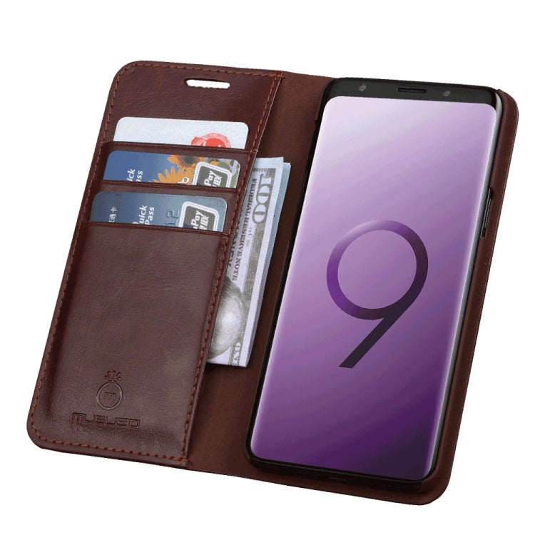 MUSUBO S3 Crazy Horse Texture Horizontal Flip PU Leather Case for Galaxy S9, with Card Slots & Wallet