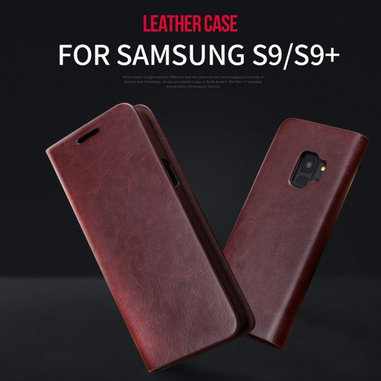 MUSUBO S3 Crazy Horse Texture Horizontal Flip PU Leather Case for Galaxy S9, with Card Slots & Wallet