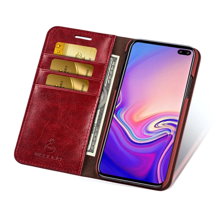 MUSUBO S3 Crazy Horse Texture Horizontal Flip PU Leather Case for Galaxy S10, with Card Slots & Wallet