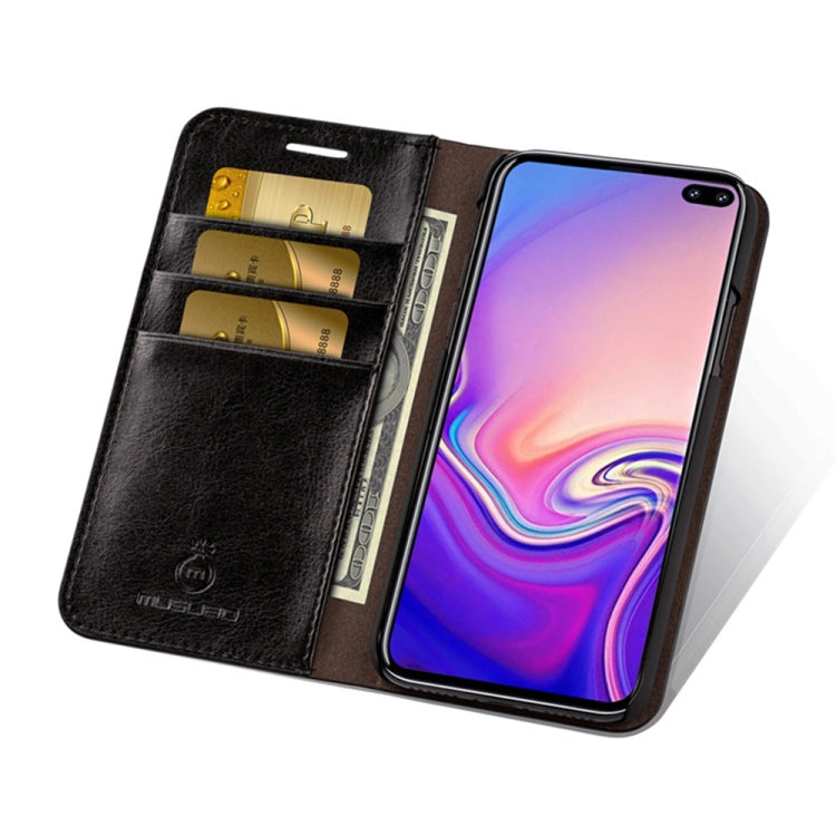 MUSUBO S3 Crazy Horse Texture Horizontal Flip PU Leather Case for Galaxy S10+, with Card Slots & Wallet