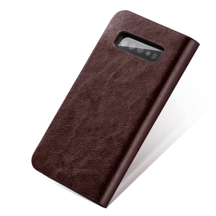 MUSUBO S3 Crazy Horse Texture Horizontal Flip PU Leather Case for Galaxy S10+, with Card Slots & Wallet