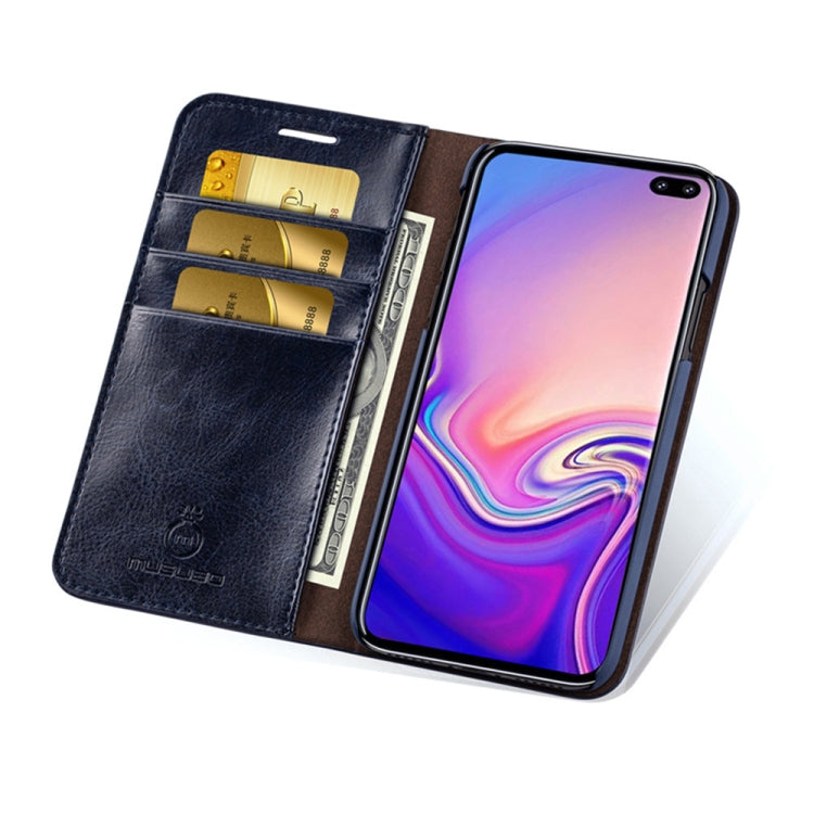 MUSUBO S3 Crazy Horse Texture Horizontal Flip PU Leather Case for Galaxy S10e, with Card Slots & Wallet